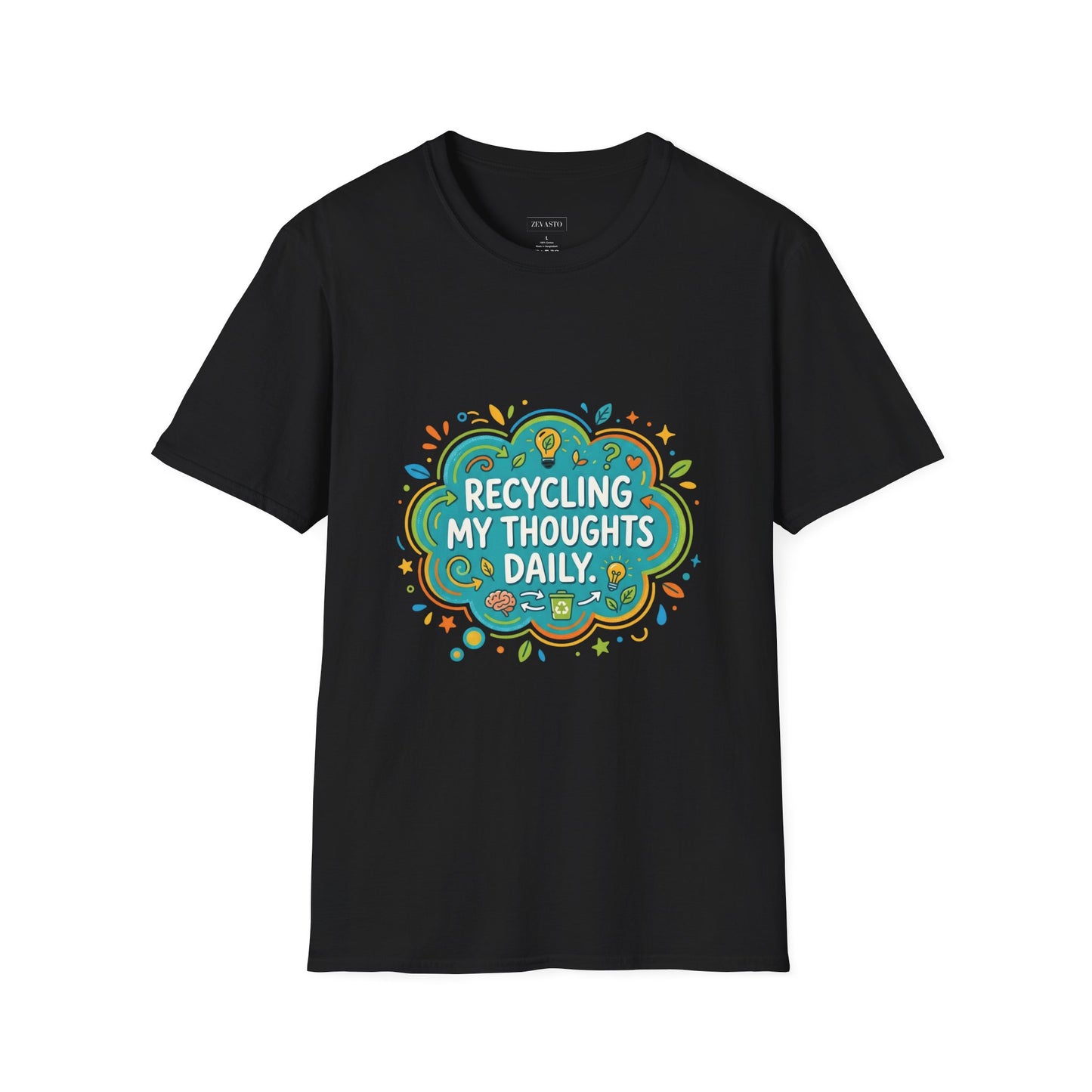 Recycling My Thoughts Daily T-Shirt — Eco Positive Graphic Tee, Earth Day Gift
