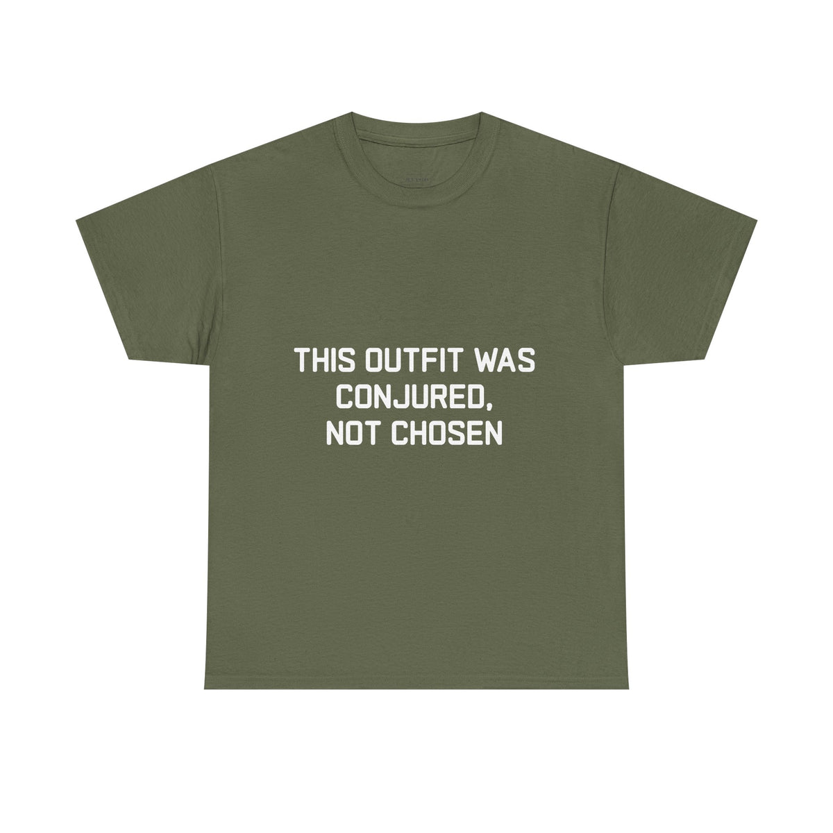 Unisex Heavy Cotton Tee - 'This Outfit Was Conjured, Not Chosen' - Funny Halloween T-shirt