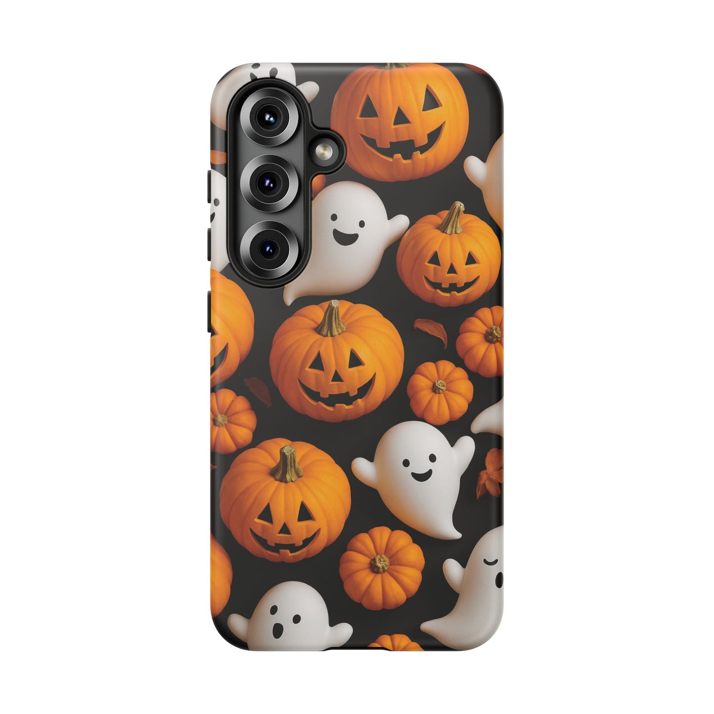 Halloween Phone Case, Spooky Ghosts and Pumpkins Design