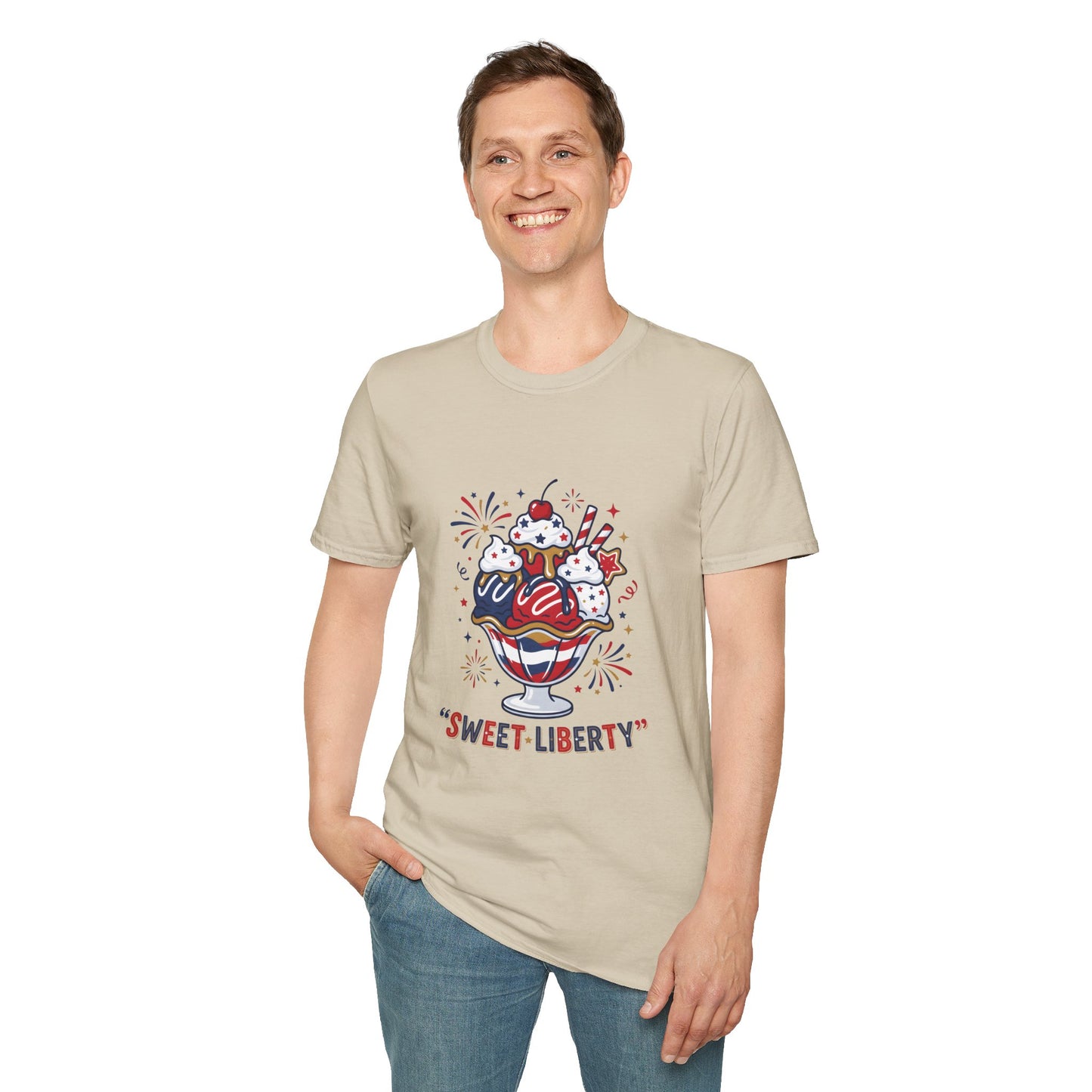 Sweet Liberty Ice Cream T-Shirt — Patriotic 4th of July Sundae Tee