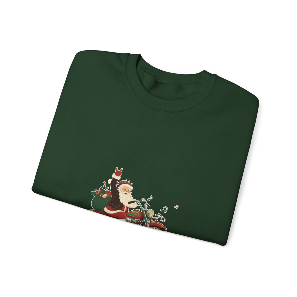 Christmas Motorcycle Sweatshirt - "Ride Into Christmas" Santa Biker Holiday Crewneck