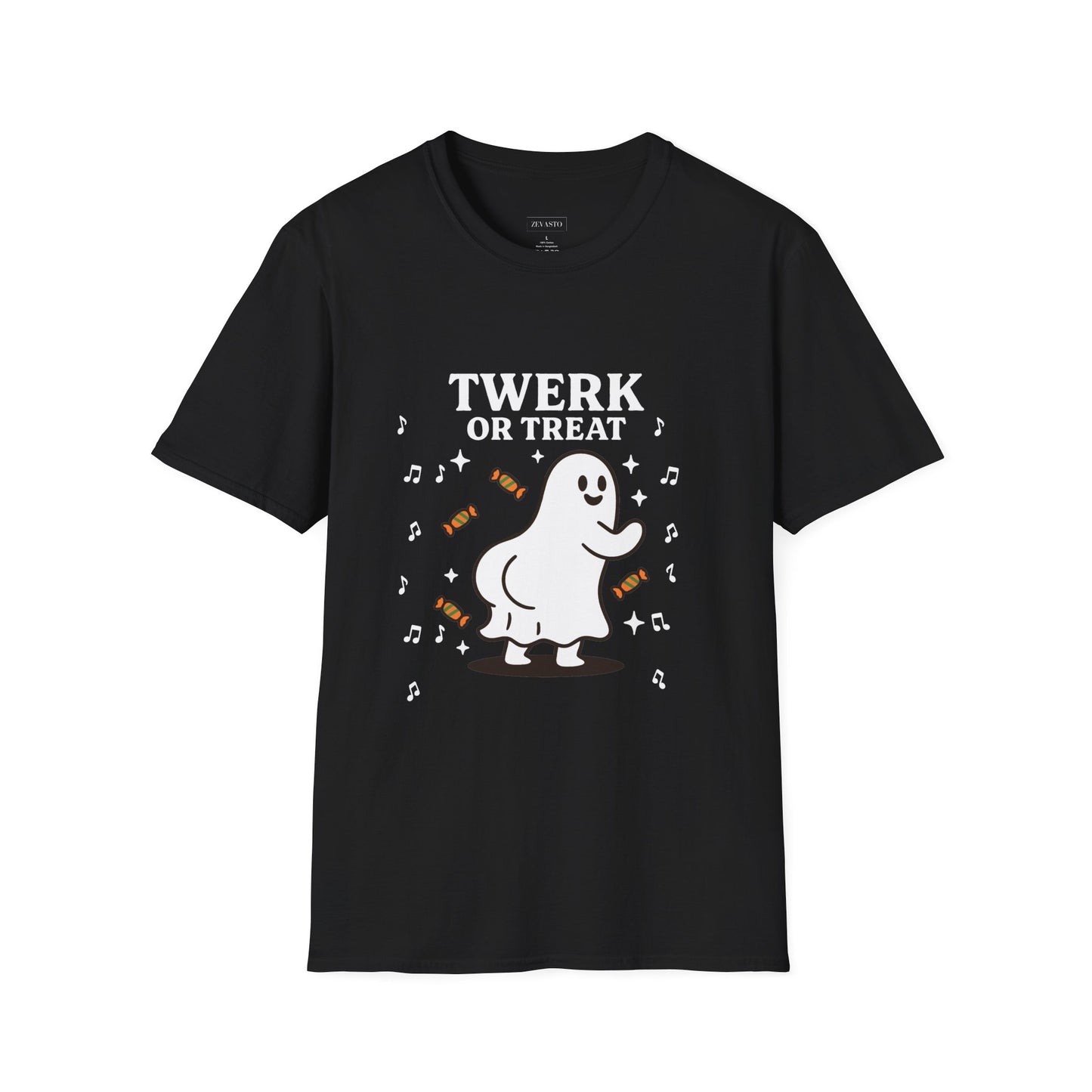 Whimsical Halloween T-Shirt for Adults, Fun Ghost Tee, Twerk or Treat Shirt, Unisex Costume Top, Spooky Celebration Apparel