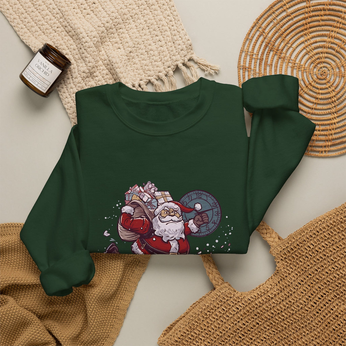 Santa Cardio Sweatshirt - Holiday Funny Gift, Christmas Apparel, Unisex Crewneck, Santa Workout