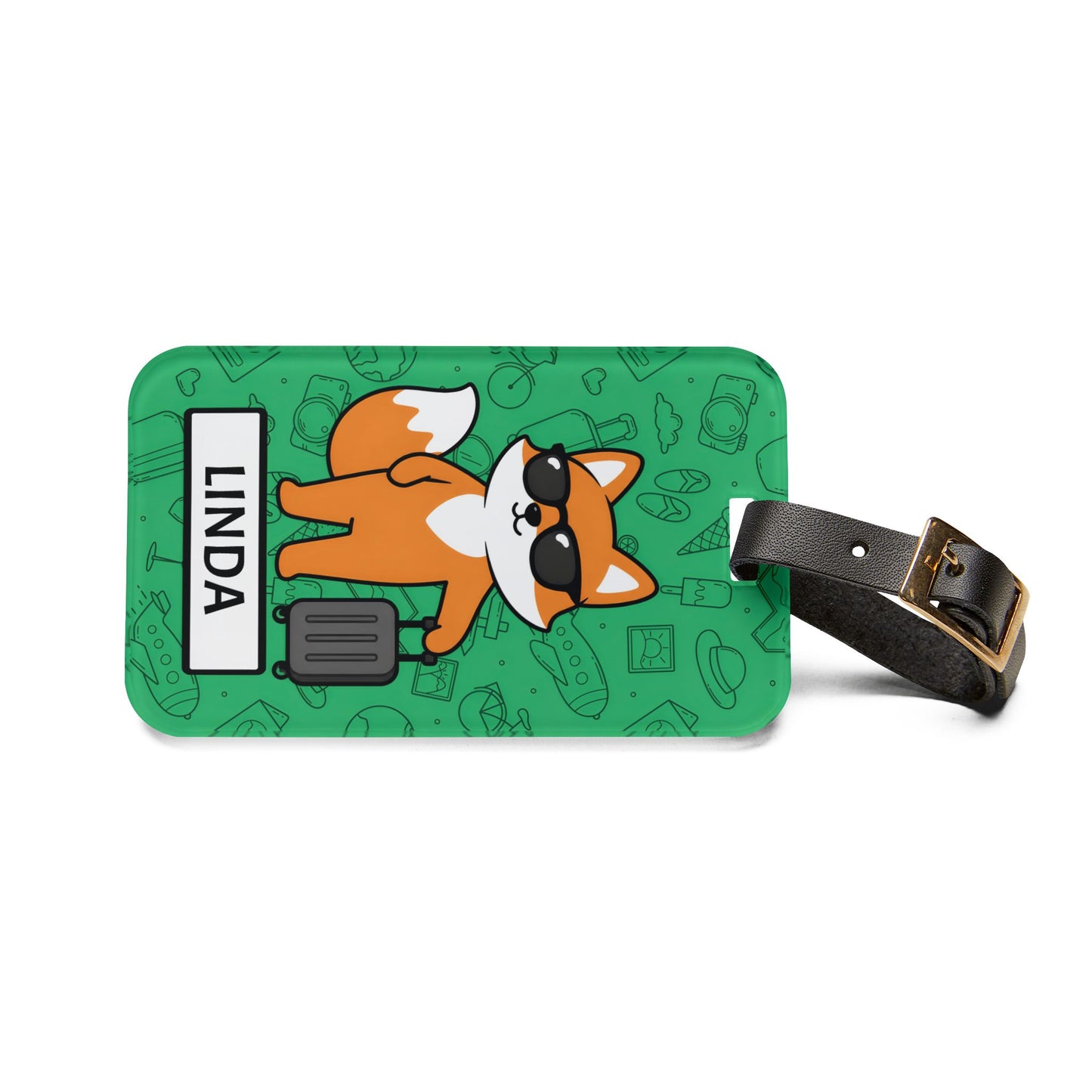 Personalized Fox Luggage Tag — Cute Travel ID Tag with Name