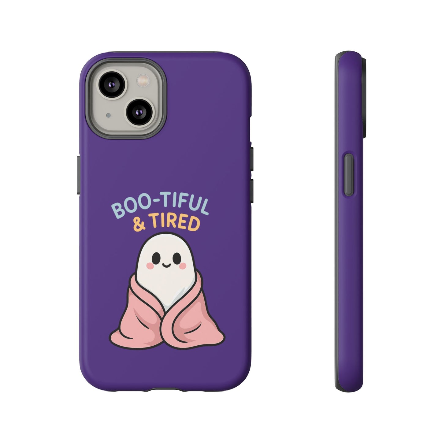 Boo-Tiful & Tired Phone Case, Halloween-Themed Design