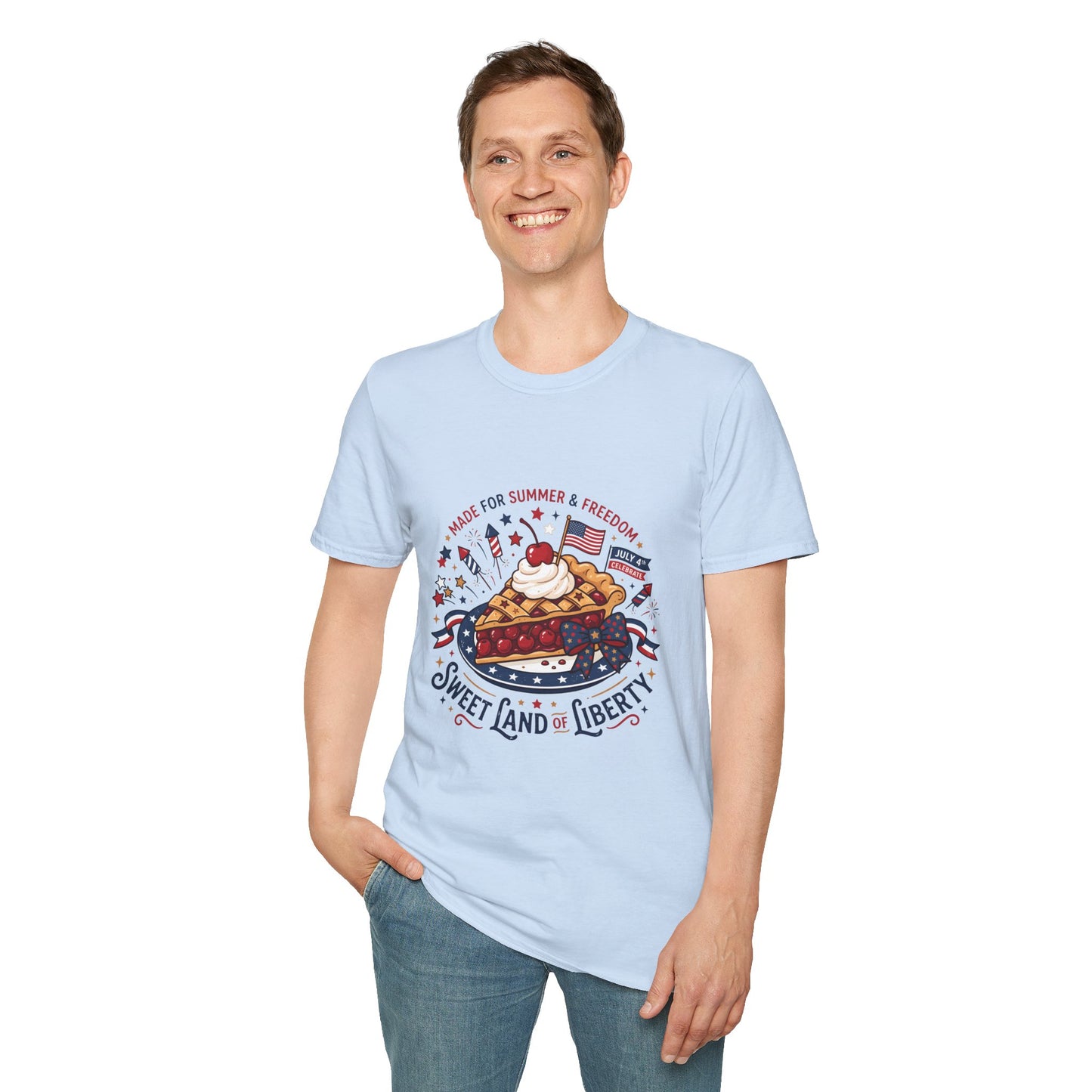 Sweet Land of Liberty Pie T-Shirt — Patriotic 4th of July Dessert Graphic Tee