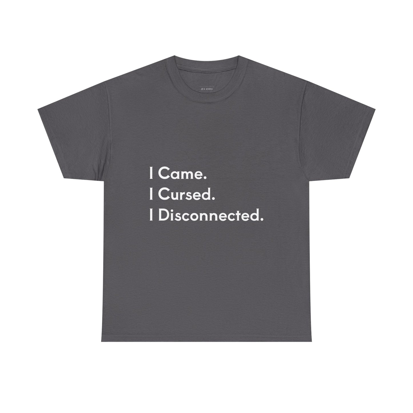 I Came I Cursed I Disconnected Unisex Heavy Cotton Tee, Funny Halloween T-Shirt