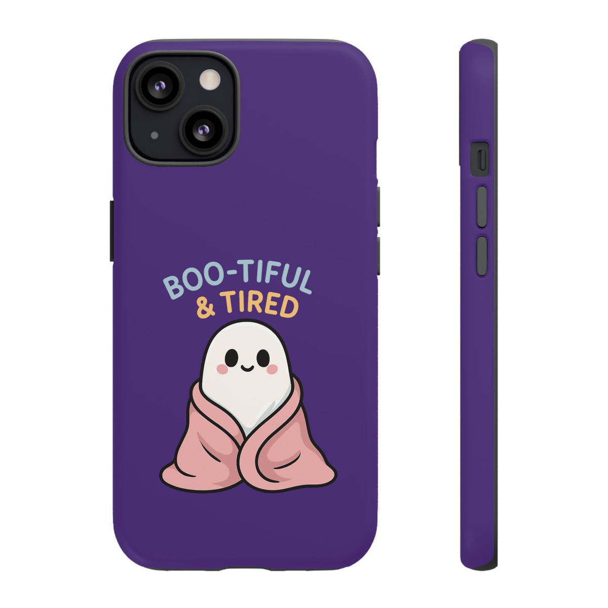 Boo-Tiful & Tired Phone Case, Halloween-Themed Design