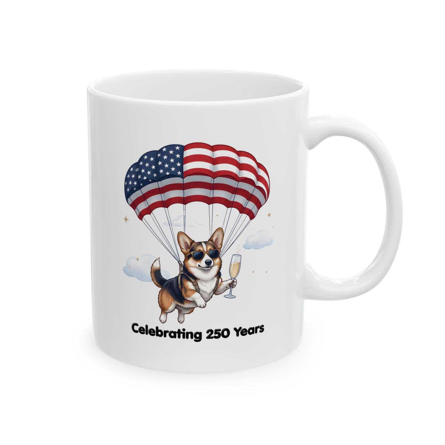 Patriotic Corgi Ceramic Mug