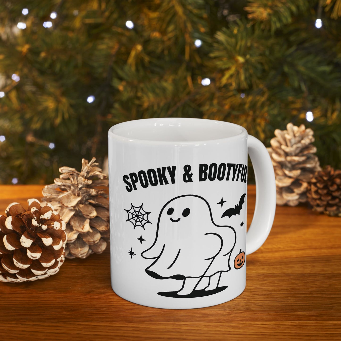 Spooky Ghost Ceramic Mug, Halloween Coffee Cup, Cute Ghost Decor, Fall Drinkware, Gift for Halloween Lovers