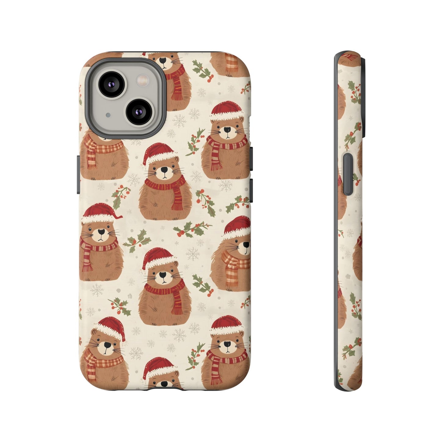 Christmas Phone Case, Cute Capybara Phone Case for Iphone 17, 16, 15, 14, 13, 12, 11 & Samsung