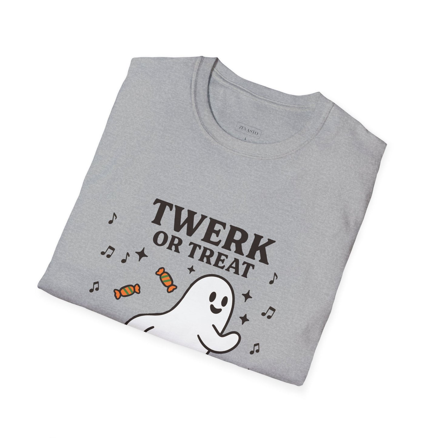 Whimsical Halloween T-Shirt for Adults, Fun Ghost Tee, Twerk or Treat Shirt, Unisex Costume Top, Spooky Celebration Apparel