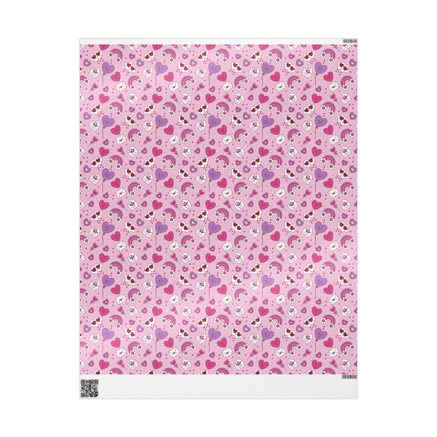 Valentine Pink Hearts & Love Notes Wrapping Paper Roll — Cute Romantic Gift Wrap