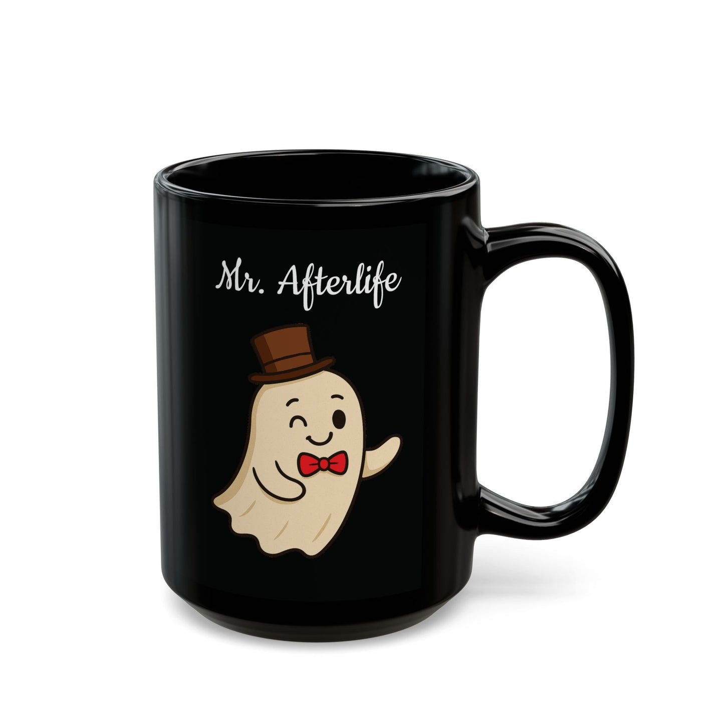 Cute Ghost Coffee Mug - Mr. Afterlife, Halloween Gift, Funny Mug, Spooky Decor, Unique Present, Cute Ghost Design