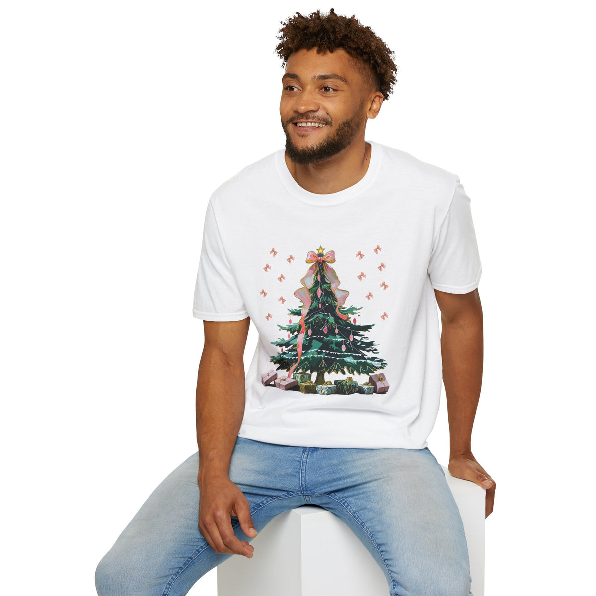 Christmas Tree Unisex Softstyle T-Shirt | Holiday Outfit, Festive Apparel