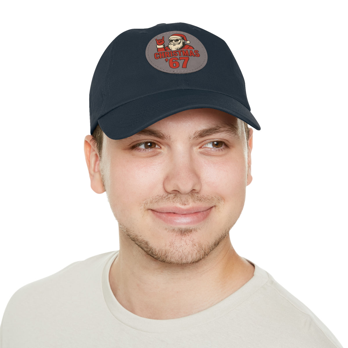 Christmas '67 Hat — Retro Santa Leather Patch Cap