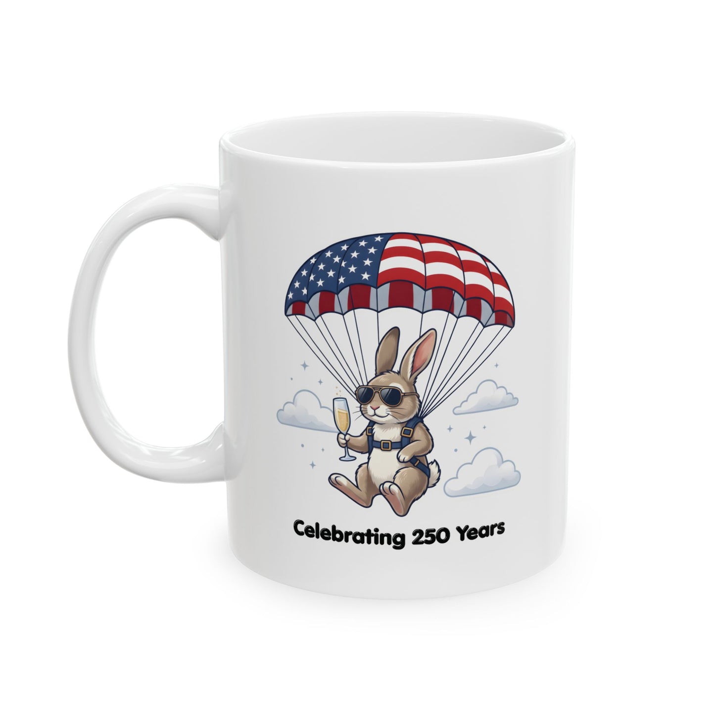 Patriotic Bunny Ceramic Mug