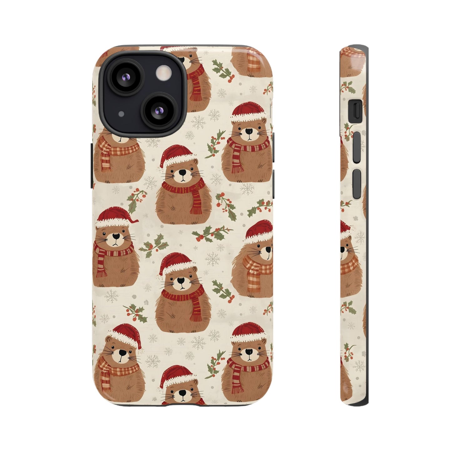 Christmas Phone Case, Cute Capybara Phone Case for Iphone 17, 16, 15, 14, 13, 12, 11 & Samsung