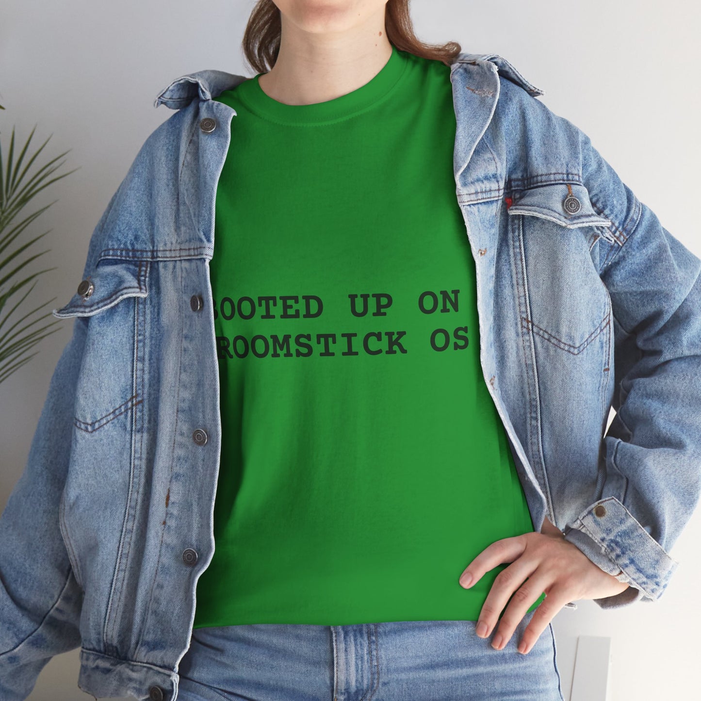 Broomstick OS Tee, Funny Graphic Tee for Tech Lovers, Unisex Cotton T-Shirt