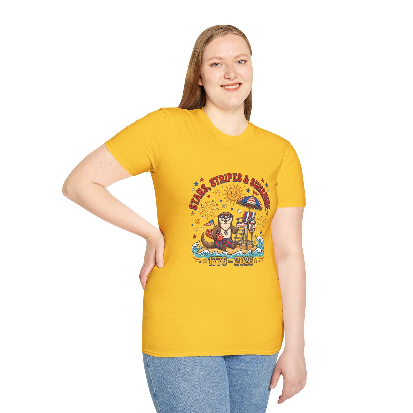 Stars, Stripes & Sunshine T-Shirt — Patriotic 1776–2026 Summer Tee, 4th of July Shirt