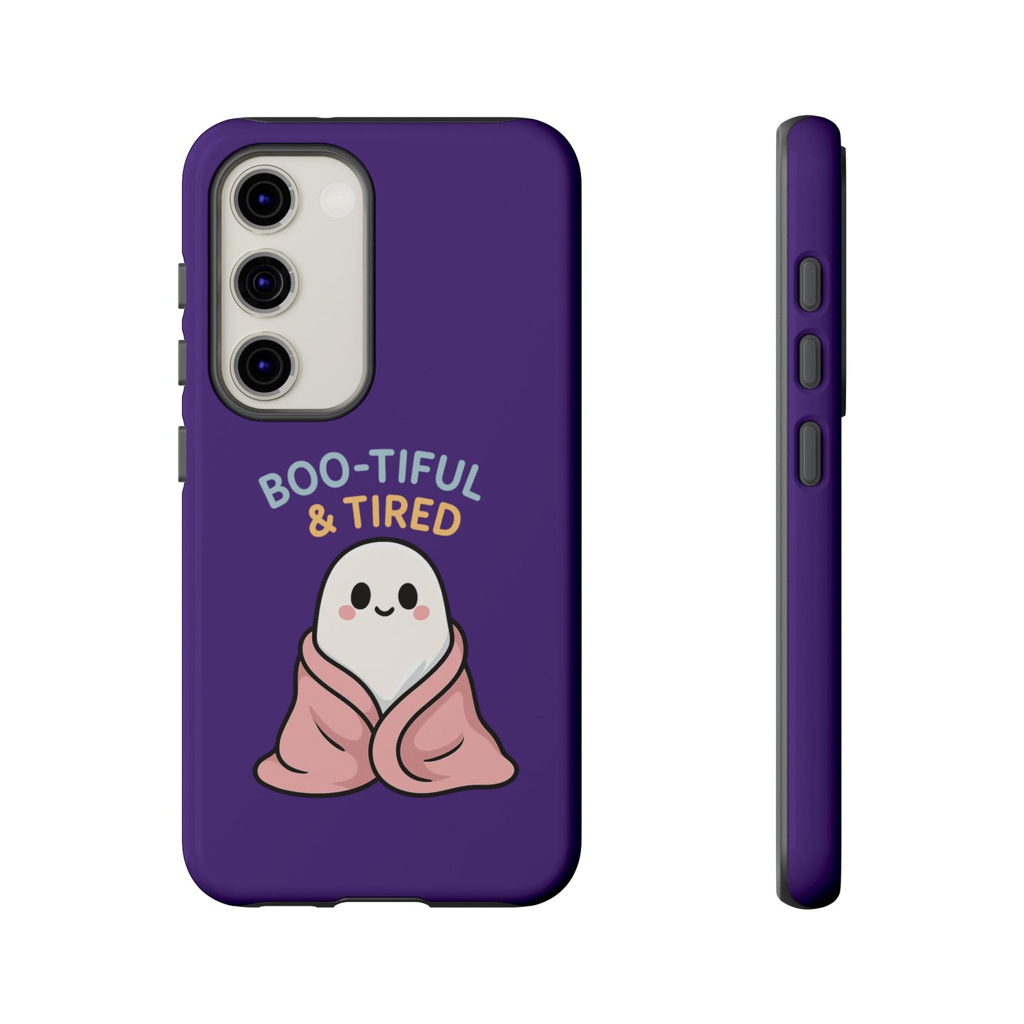 Boo-Tiful & Tired Phone Case, Halloween-Themed Design