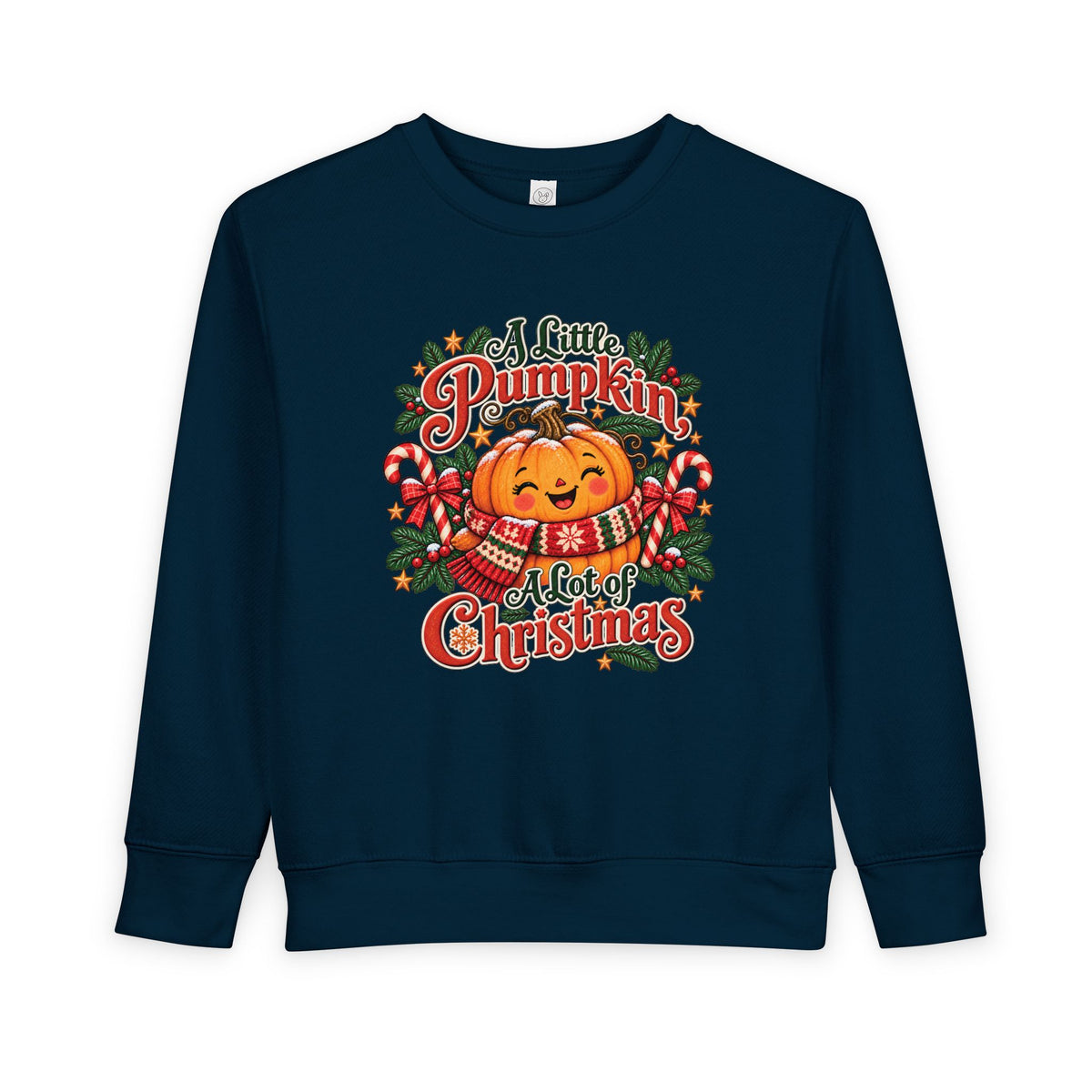 Toddler Sweatshirt — "A Little Pumpkin, A Lot of Christmas" Holiday Crewneck