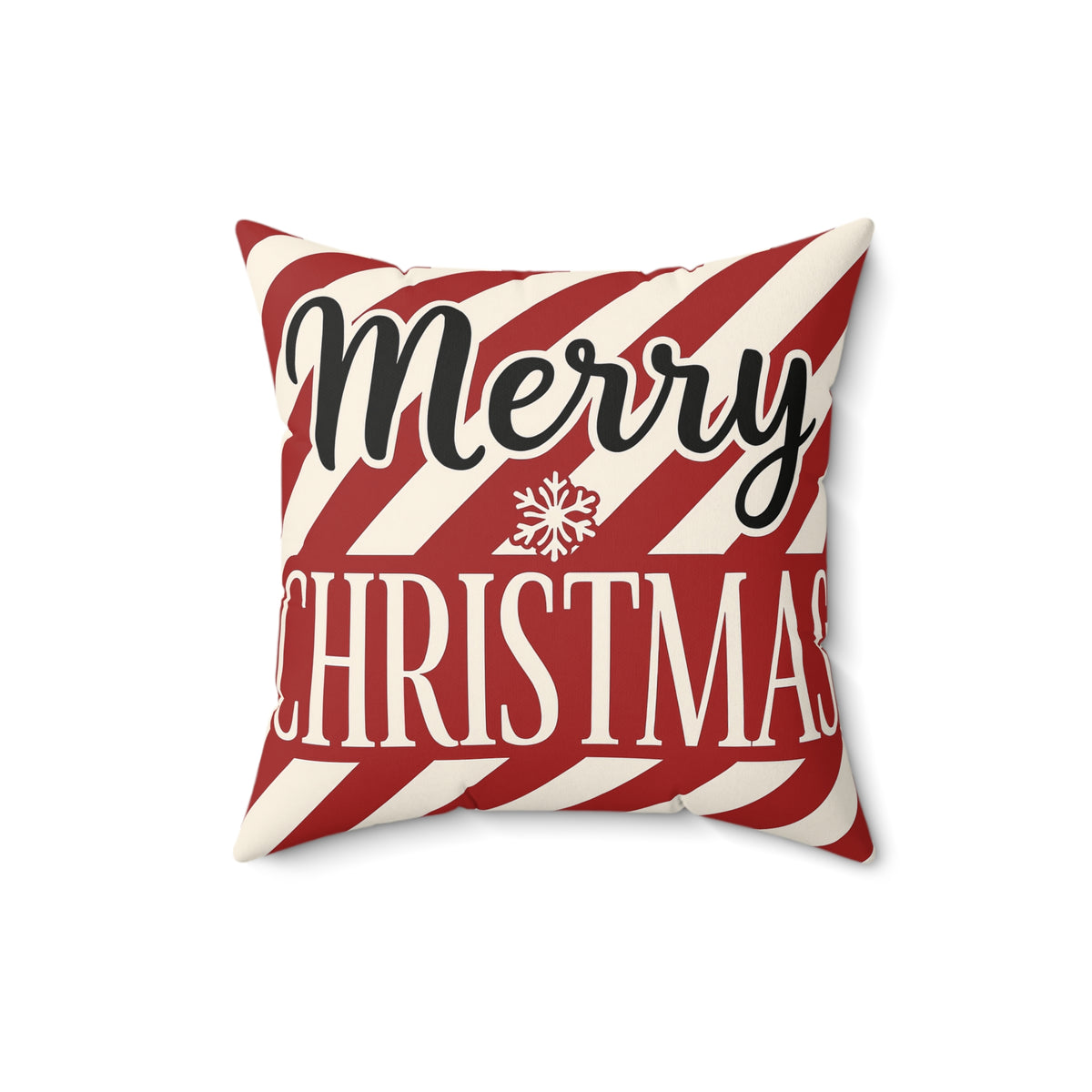 Merry Christmas Candy-Stripe Throw Pillow, Festive Christmas Decor