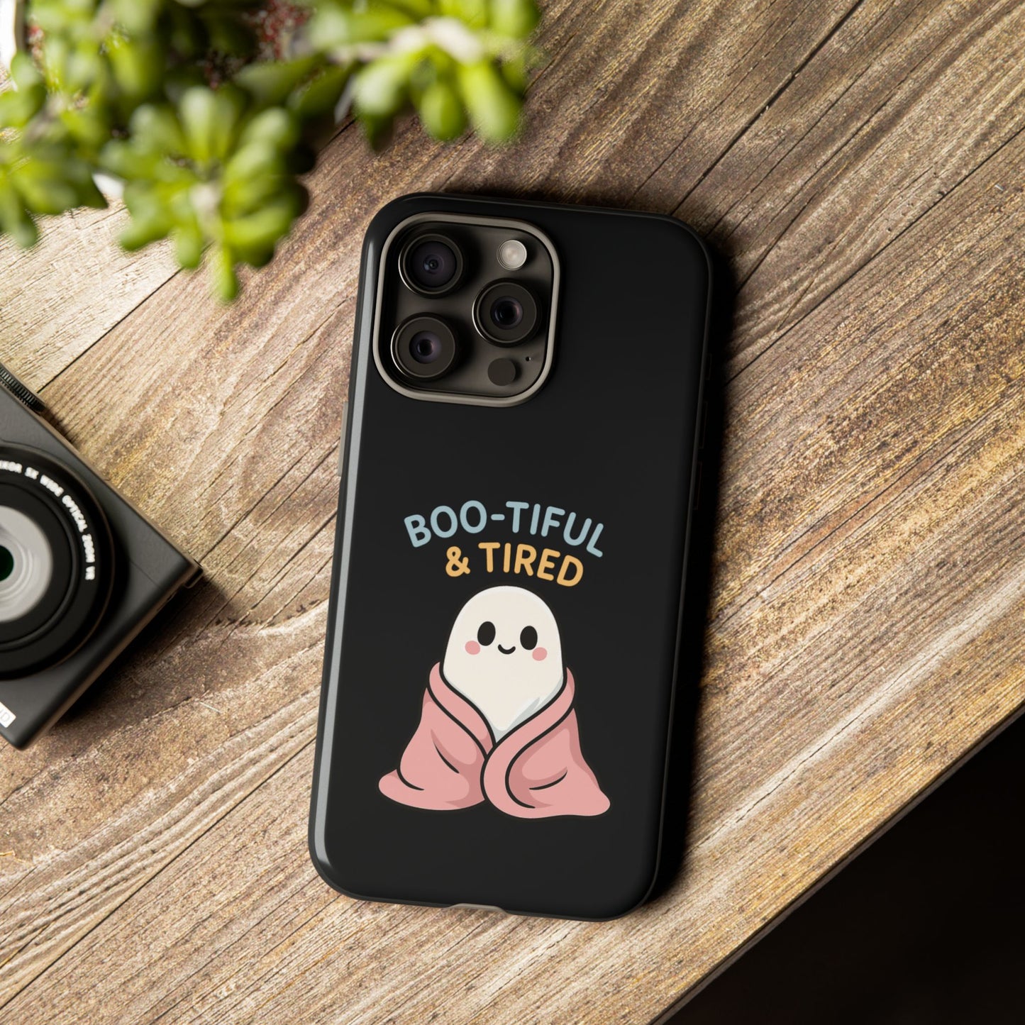 Boo-tiful & Tired Phone Case, Halloween-Themed Design