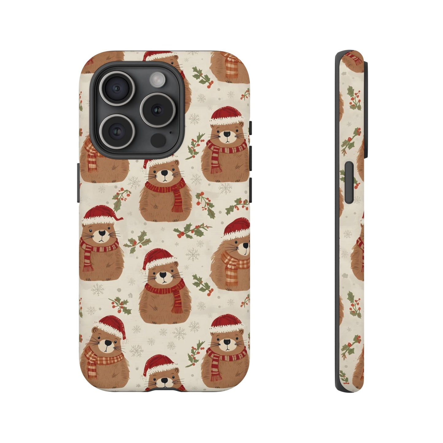 Christmas Phone Case, Cute Capybara Phone Case for Iphone 17, 16, 15, 14, 13, 12, 11 & Samsung