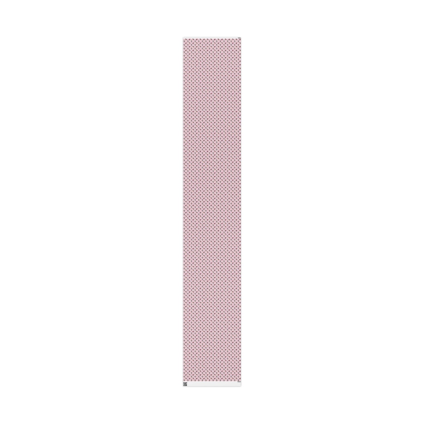 Penguin Hearts Wrapping Paper Roll — Pink Valentine Gift Wrap
