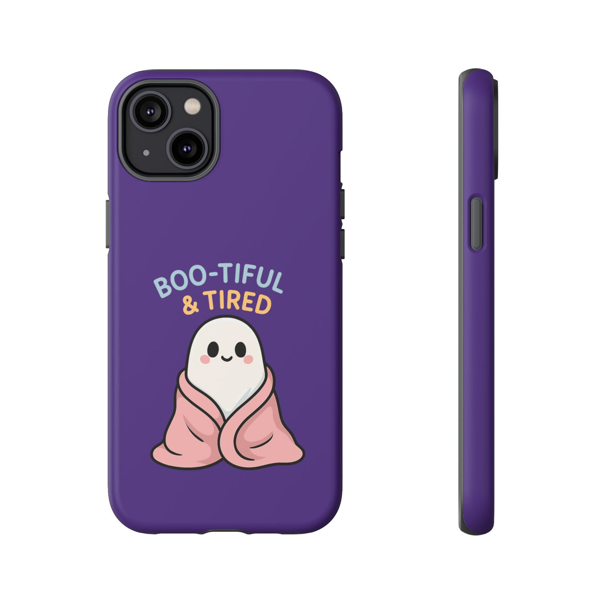 Boo-Tiful & Tired Phone Case, Halloween-Themed Design