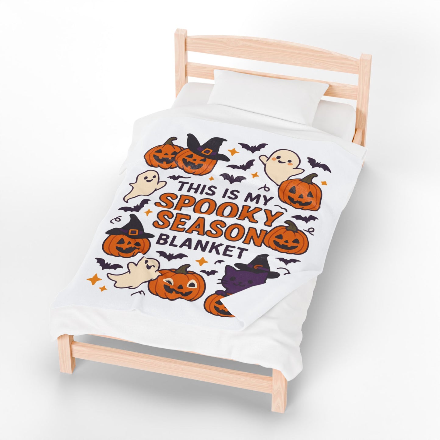 Halloween Themed Velveteen Plush Blanket, Cozy-Spooky Blanket