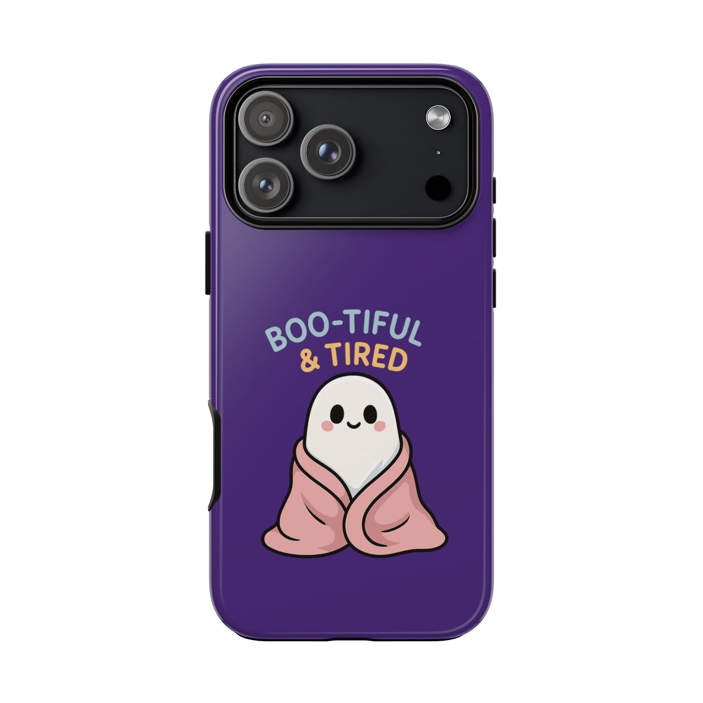 Boo-Tiful & Tired Phone Case, Halloween-Themed Design