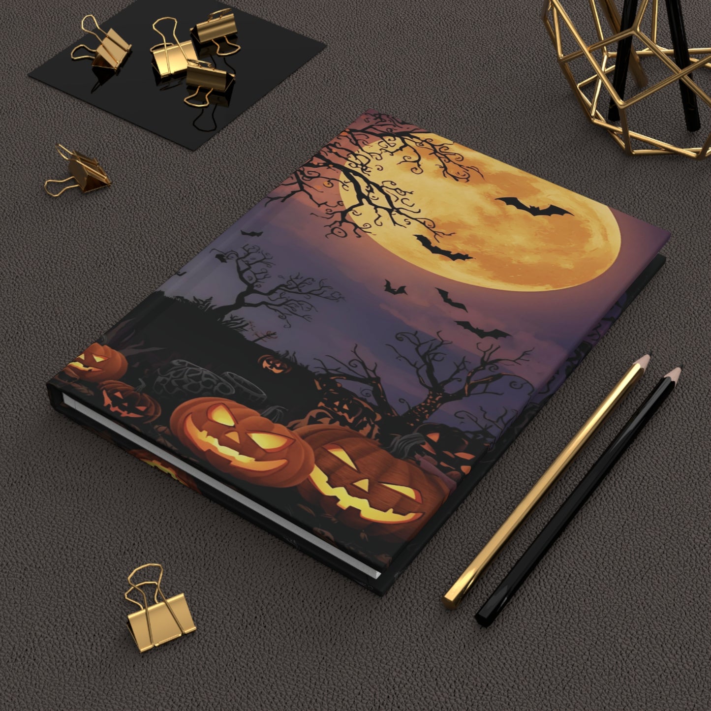Halloween Themed Hardcover Journal, Spooky Notebook