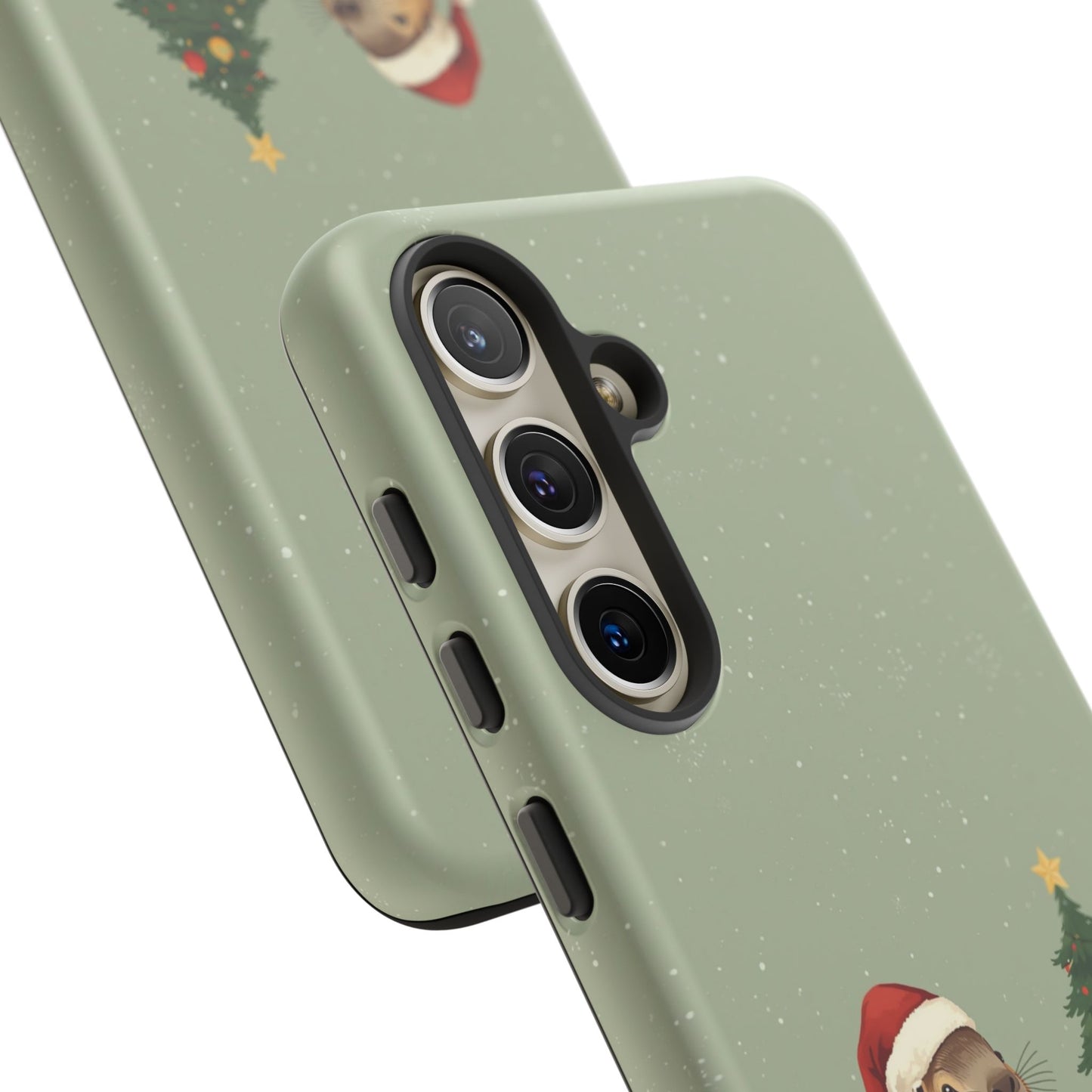 Christmas Phone Case with Capybara Design, Dual Layer Protective Case for Iphone 17, 16, 15, 14, 13 & Samsung