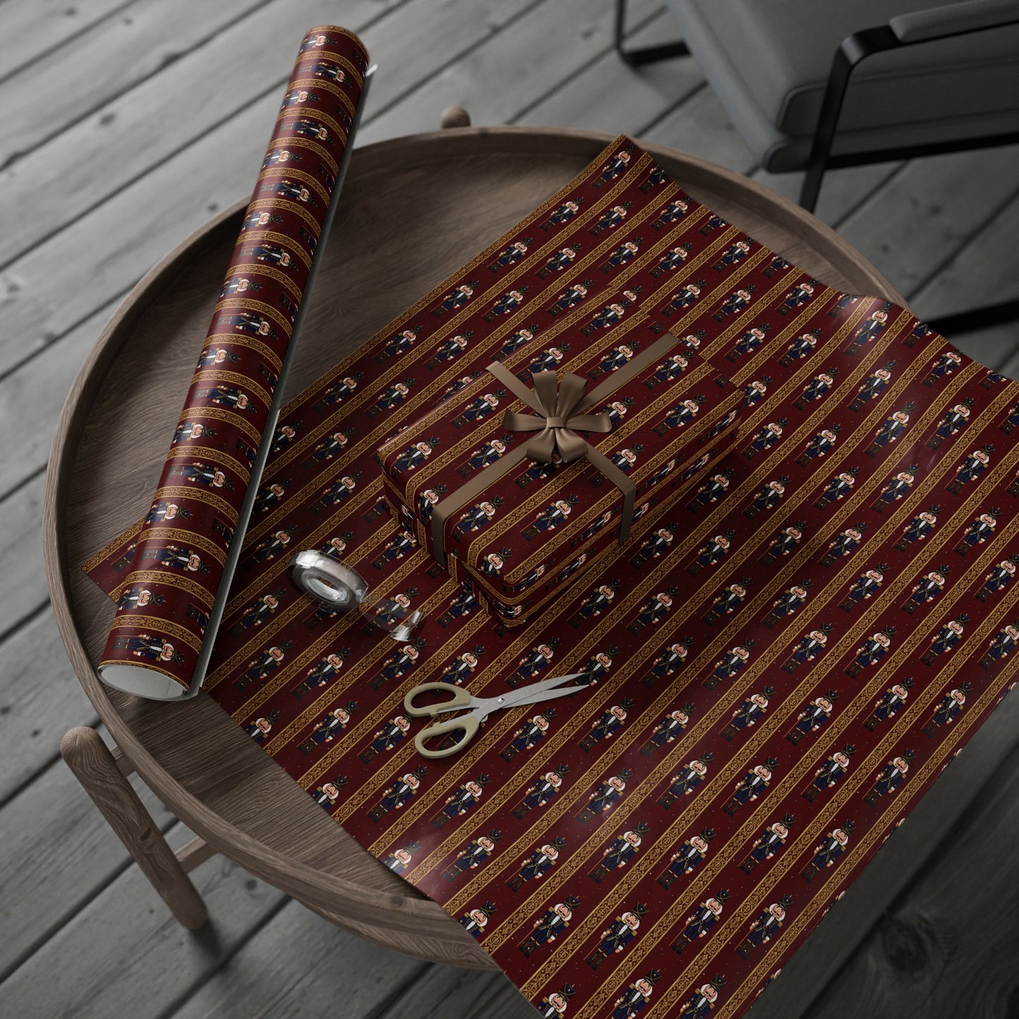 Christmas Wrap Paper, Festive Holiday Wrapping Paper Roll - Nutcracker Design