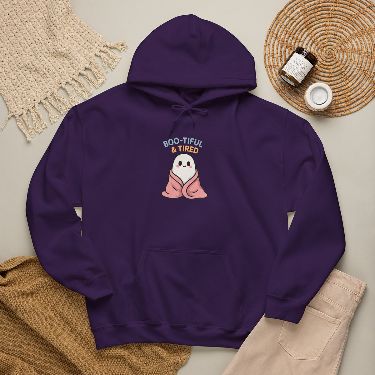 Boo-tiful Ghost Halloween Hoodie, Cute-Cozy Fall Vibes