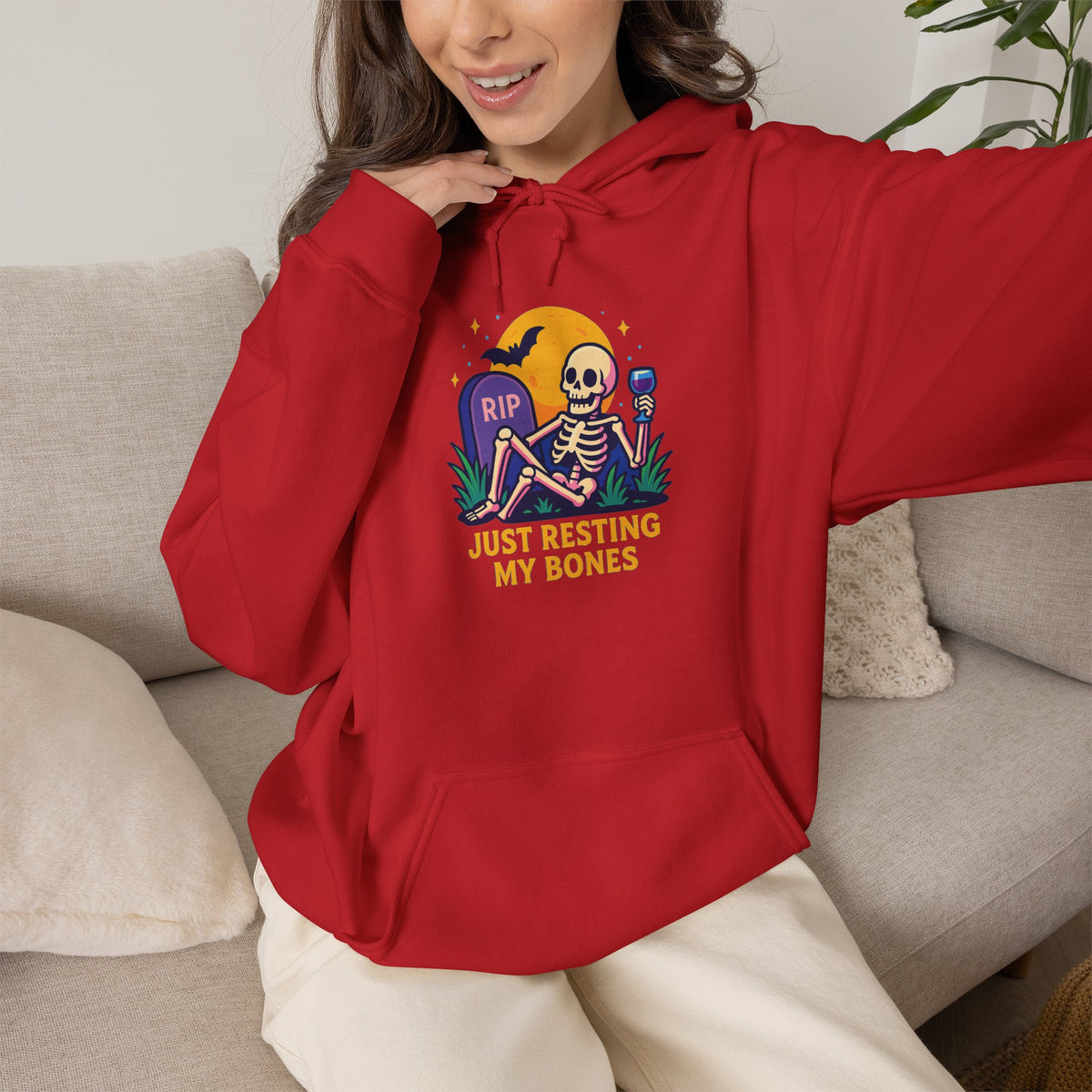 Halloween Skeleton Hoodie, Cozy Unisex Sweatshirt