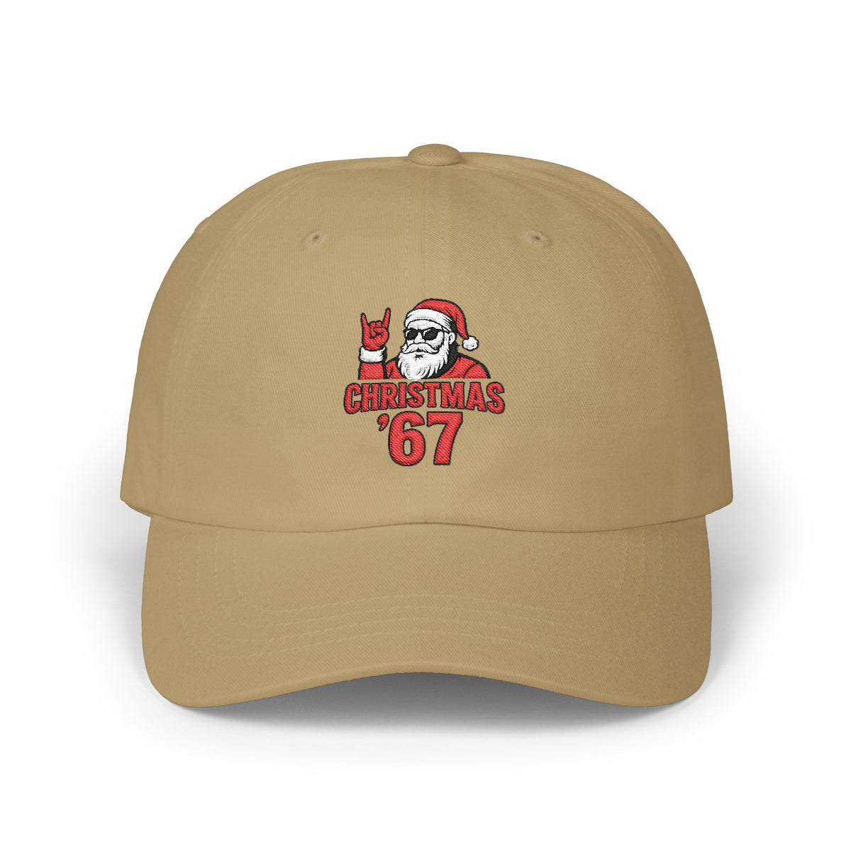 Christmas Cap — Retro Santa 'Christmas '67' Embroidered Holiday Hat