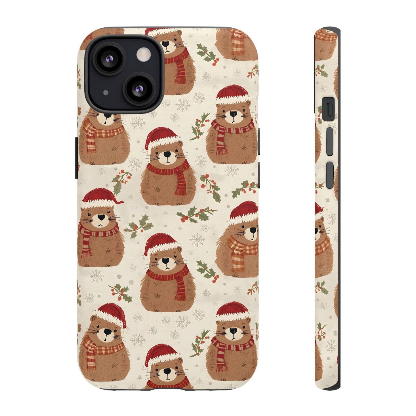Christmas Phone Case, Cute Capybara Phone Case for Iphone 17, 16, 15, 14, 13, 12, 11 & Samsung