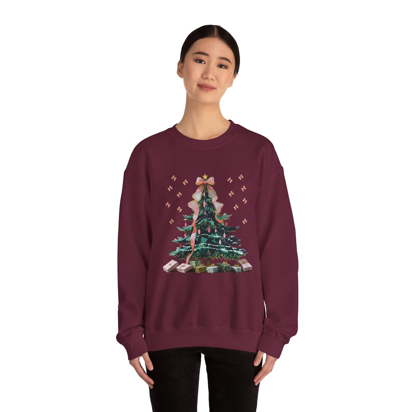Christmas Tree Sweatshirt | Cozy Holiday Sweatshirt, Unisex Crewneck, Festive Apparel