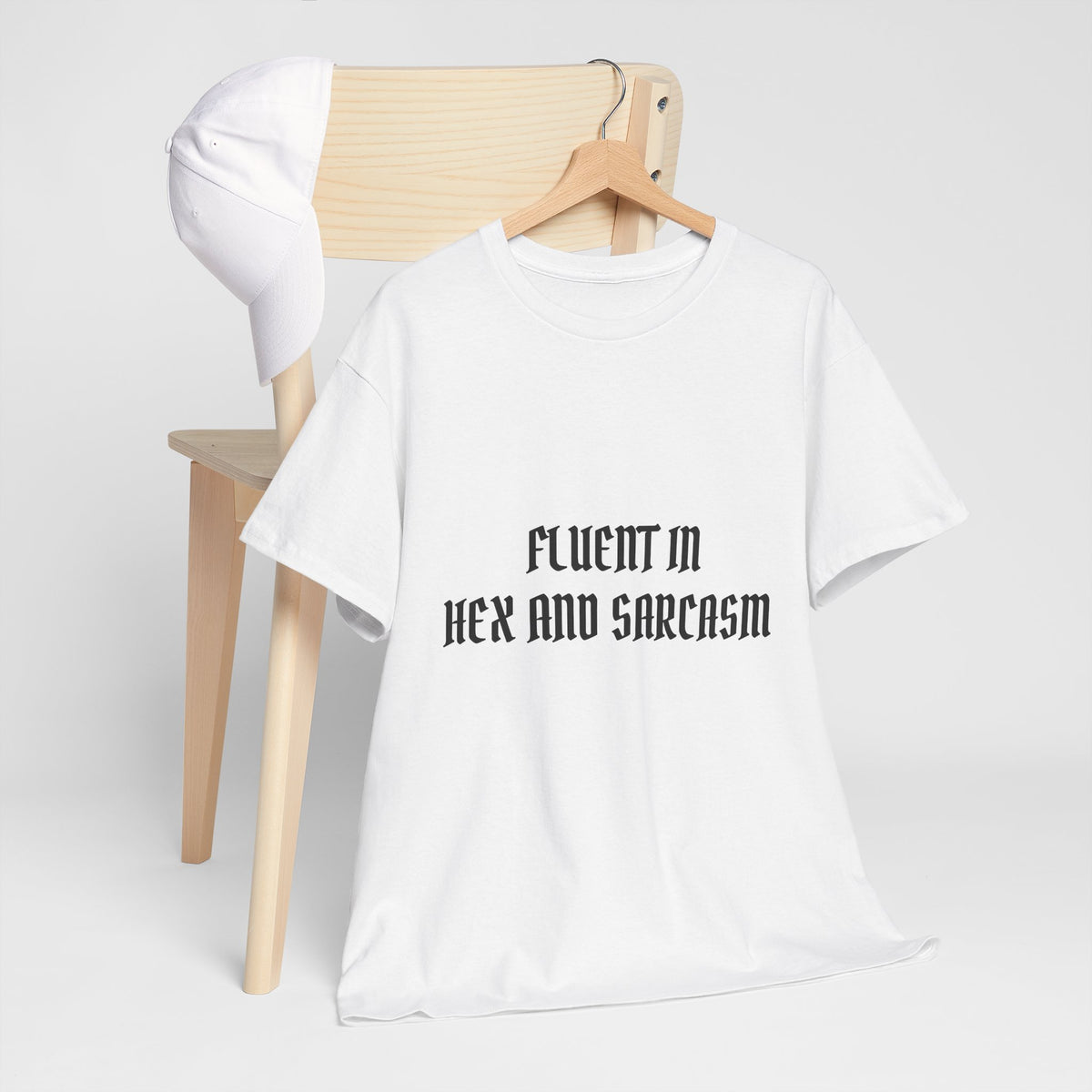 Fluent in Hex and Sarcasm Unisex Heavy Cotton Tee, Perfect for Geeky Humor Lovers, Halloween Apparel