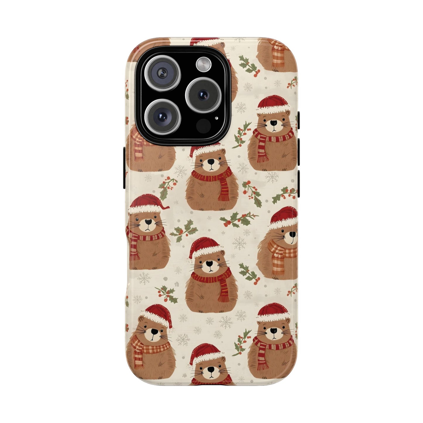 Christmas Phone Case, Cute Capybara Phone Case for Iphone 17, 16, 15, 14, 13, 12, 11 & Samsung