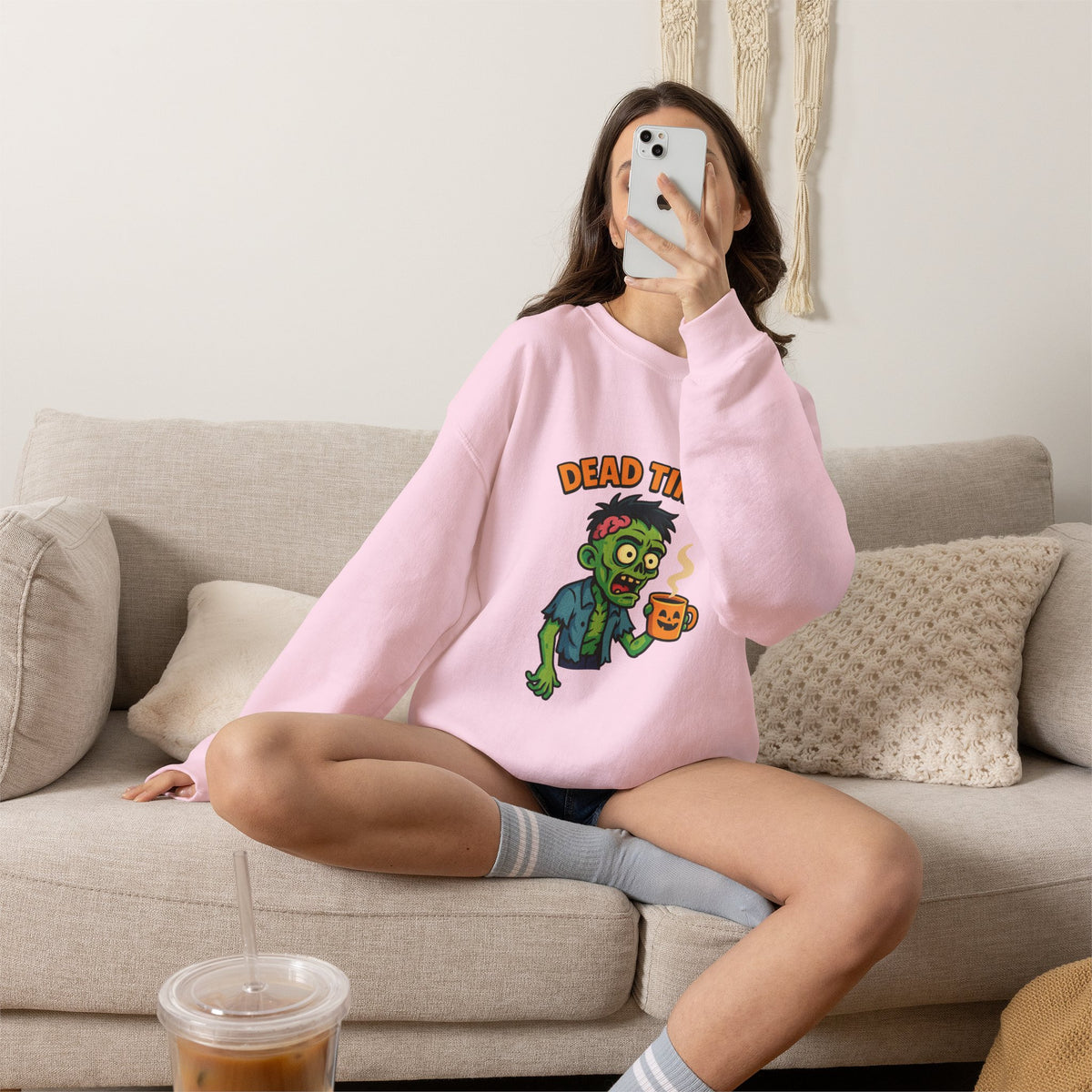 Dead Tired Zombie Sweatshirt, Funny Halloween Crewneck, Spooky Season Apparel