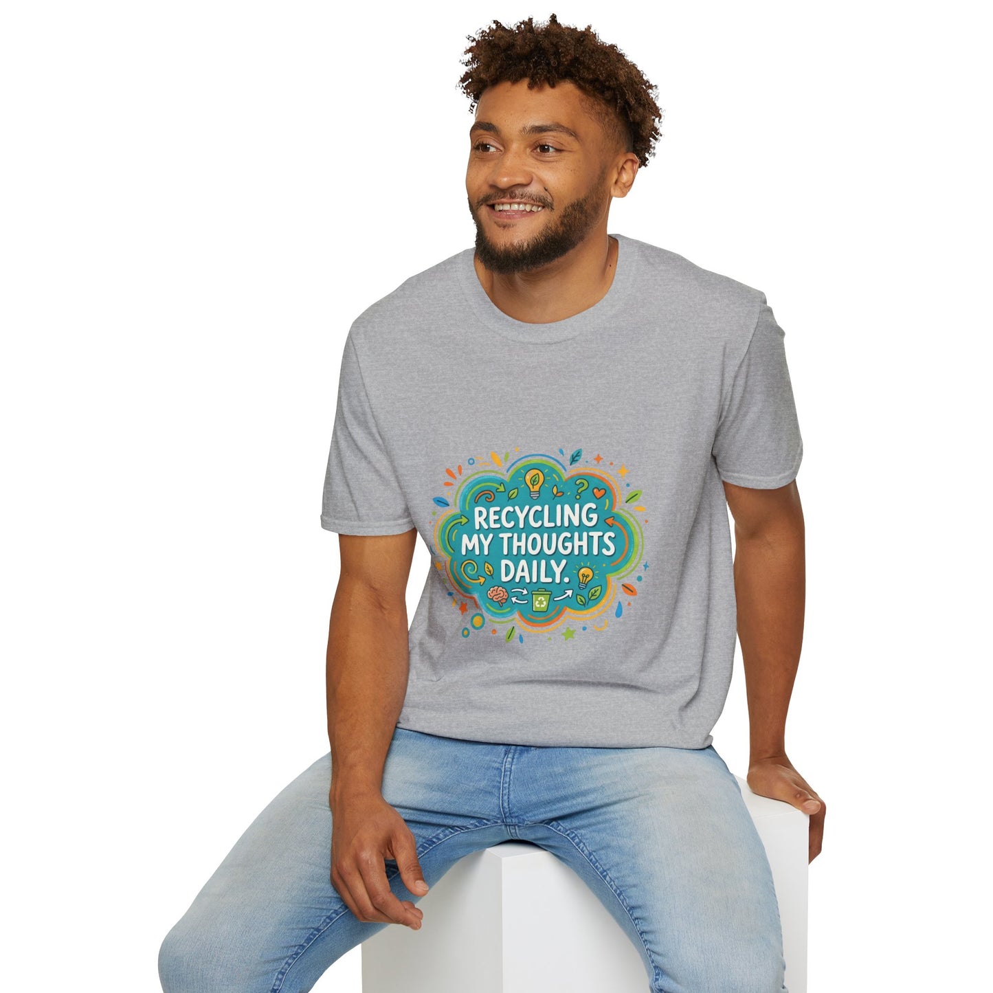 Recycling My Thoughts Daily T-Shirt — Eco Positive Graphic Tee, Earth Day Gift