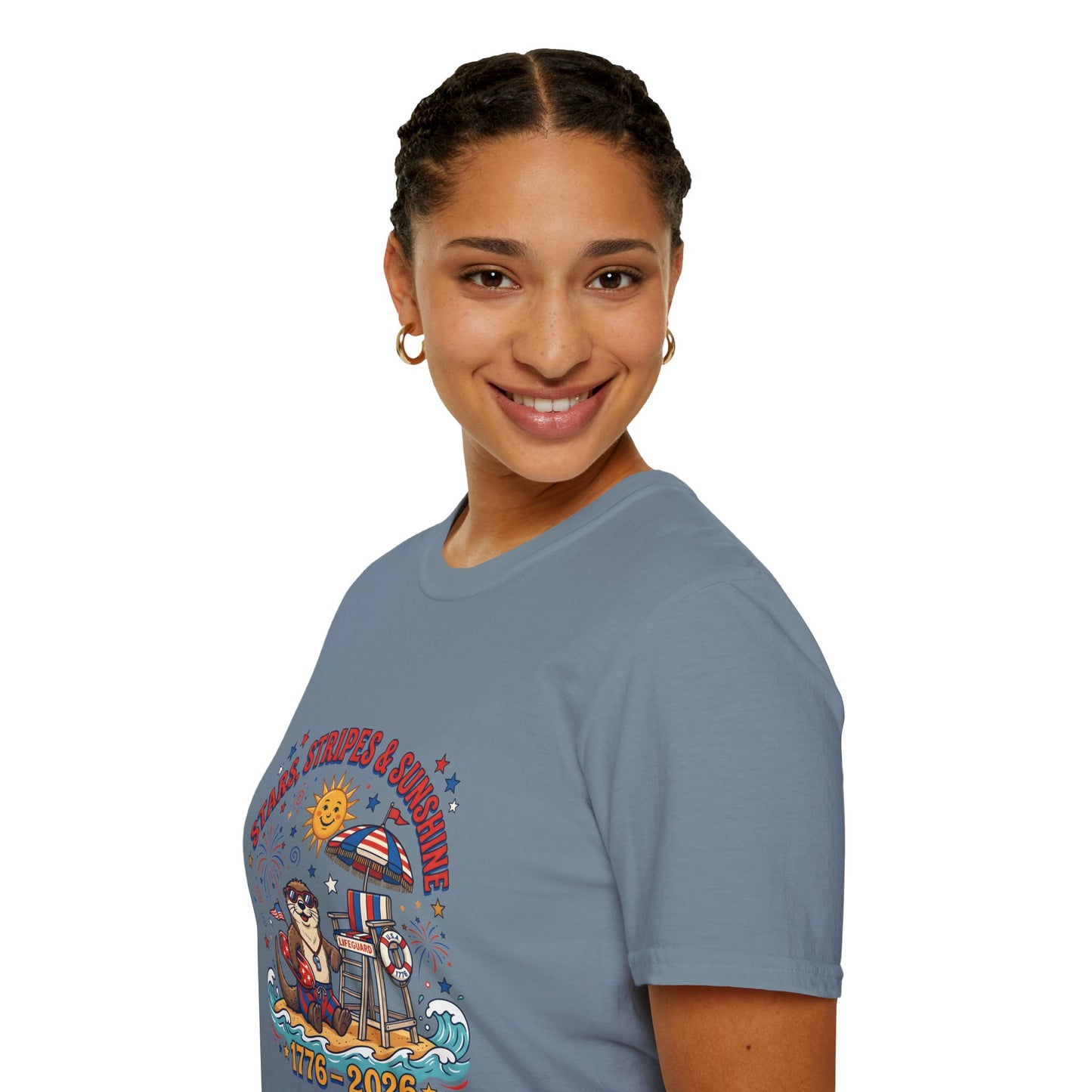 Stars, Stripes & Sunshine T-Shirt — Patriotic 1776–2026 Summer Tee, 4th of July Shirt