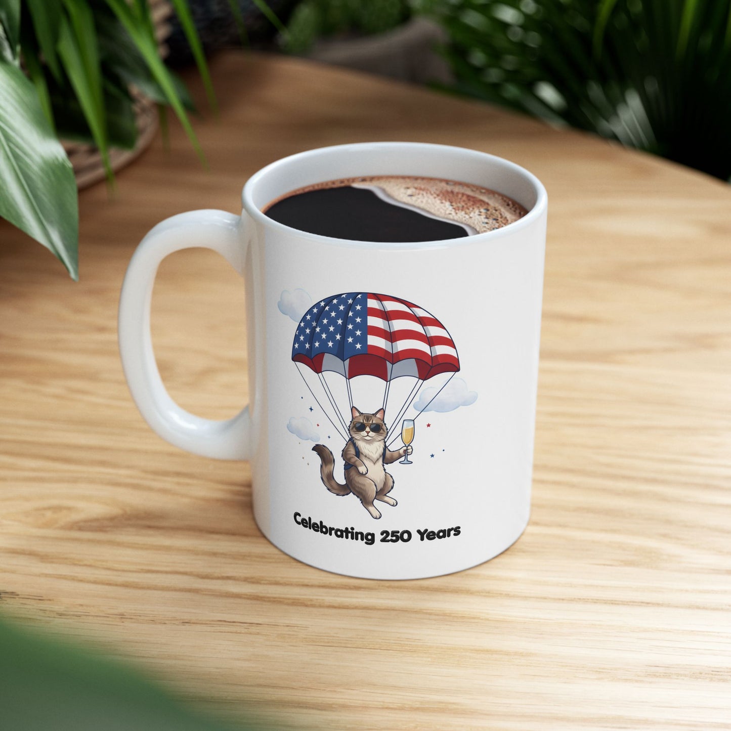 Patriotic Cat Ceramic Mug