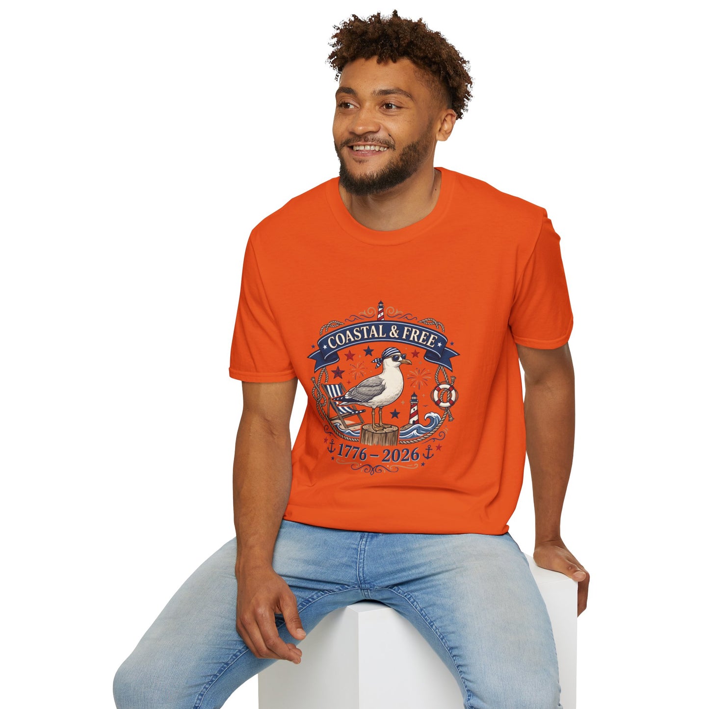 Coastal & Free Seagull T-Shirt — Patriotic 4th of July Tee