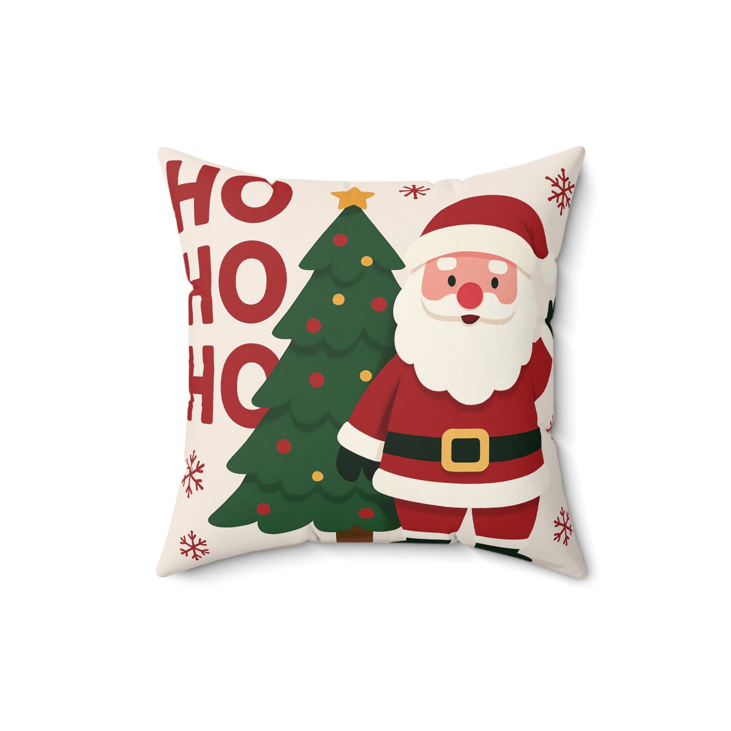 Santa & Christmas Tree Throw Pillow – Holiday Decor