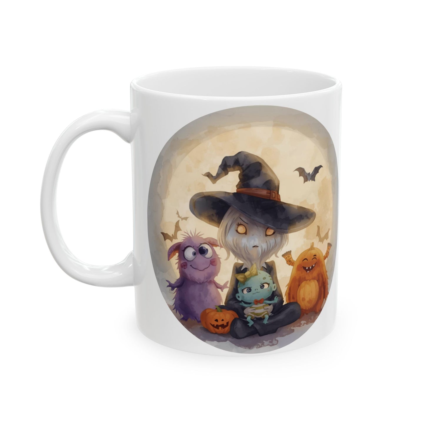 Whimsical Halloween Mug, Cute Monster Design